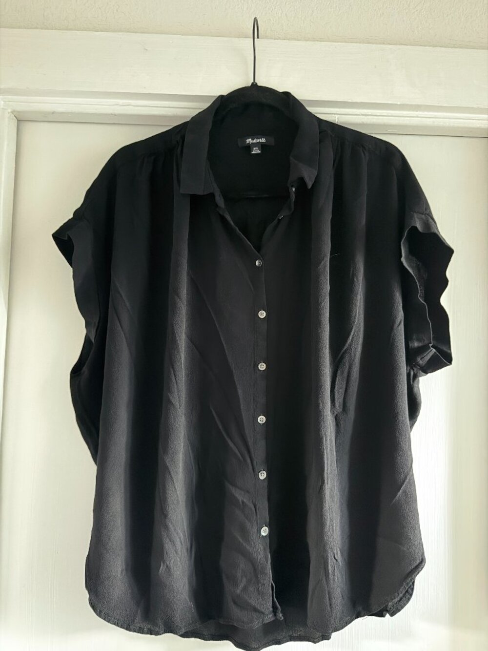 Madewell Black Central Drapey Shirt — Size XXL